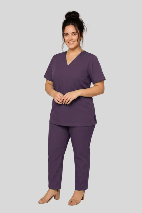 Purple_Medical_Scrub_Set_V_Neck_Top_And_Pants