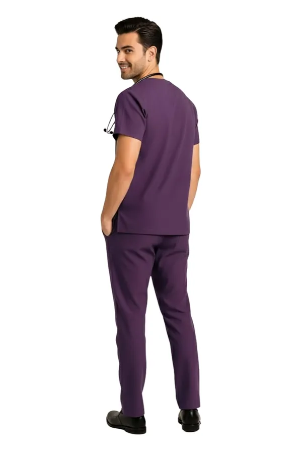 Men_Purple_Medical_Scrubs_Set_V_Neck_Top_&_Pants