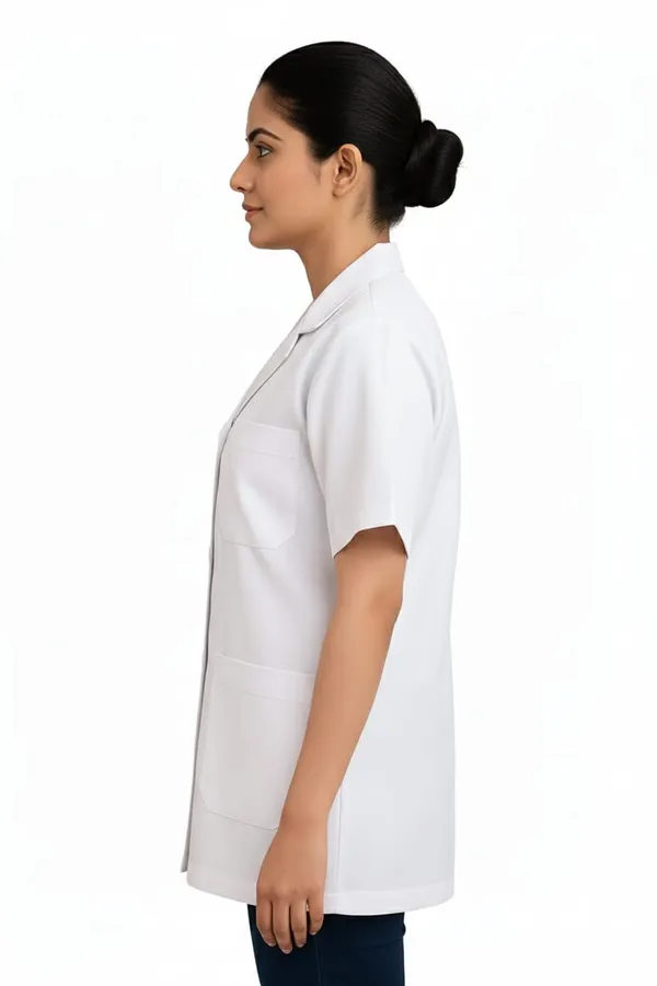 Half_Sleeve_White_Lab_Coat_For_Women_Professional_Medical_Apron