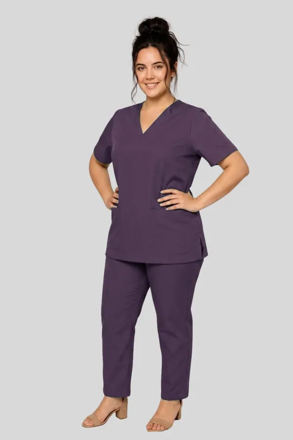 Purple_Medical_Scrub_Set_V_Neck_Top_And_Pants