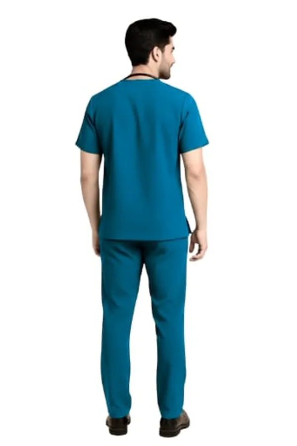 Caribbean_Blue_Medical_Scrub_Suit_Set_For_Healthcare_Professionals