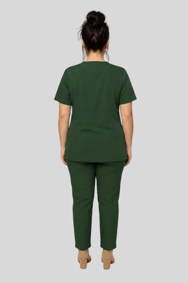 Hunter_Green_Medical_Scrubs_Set_V_Neck_Top_And_Pants