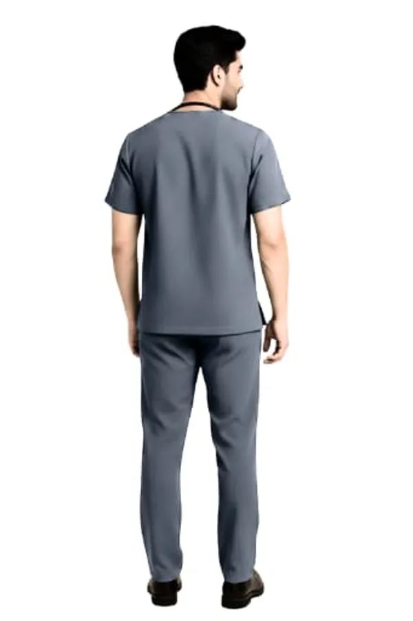 Grey_Medical_Scrubs_Suit_Set_For_Healthcare_Professionals