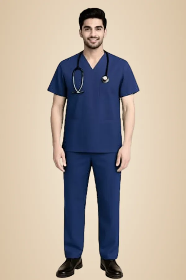 Navy_Blue_Medical_Scrubs_Set_For_Men_Doctor_Nurse_Uniform_With_V_Neck_Top_And_Pants