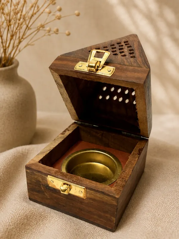 Handcrafted_Rosewood_Wooden_Incense_Sticks_Pyramid_Box_Fragrance_Stand_Holder_Agarbatti_(3_Inch;Brown)_Pack_Of_2