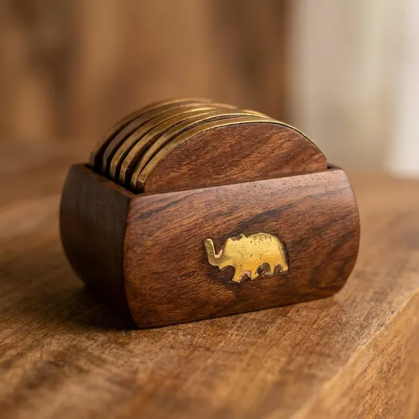 Wooden_Tea_Coaster_Set_With_Elephant_Inlay_Design_And_Holder