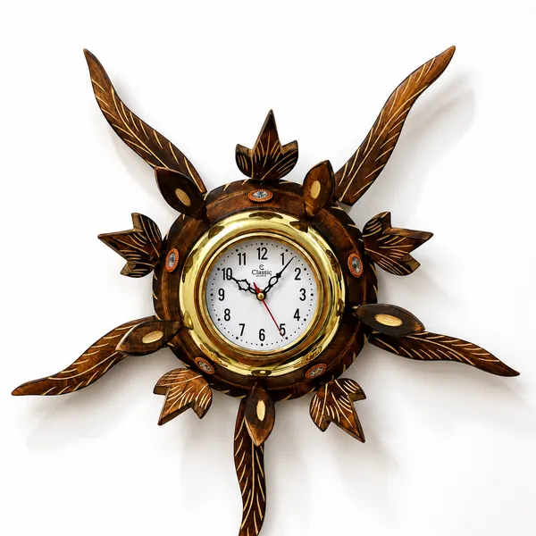 Handmade_Sun_Style_Wooden_Round_Wall_Clock_For_Living_Room_|_Decorative_Sunburst_Clock_With_Brass_Accents