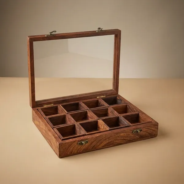 Wooden_Table_Masala_Box_With_12_Compartments_And_Glass_Lid