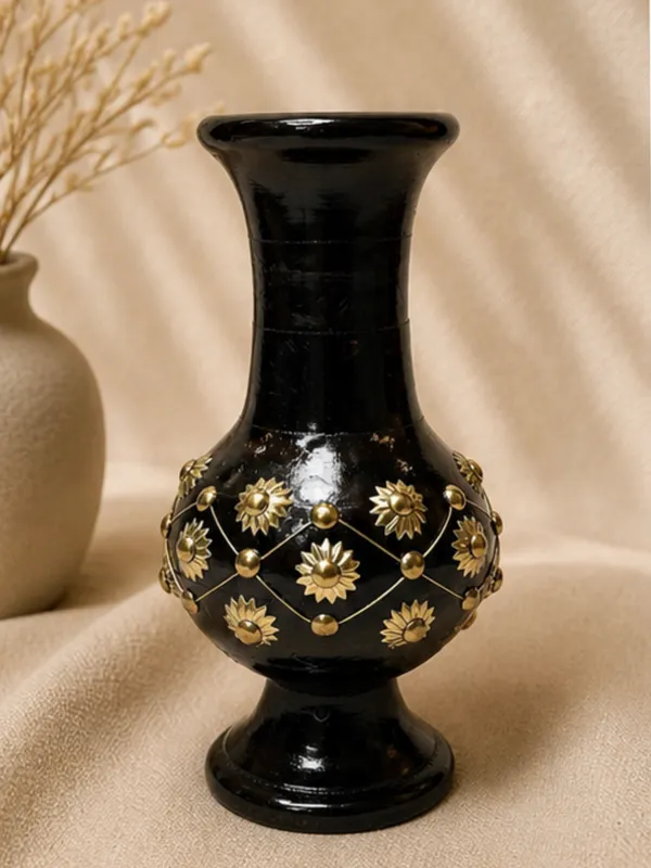 Decorative_Black_Brass_Vase_With_Golden_Floral_Pattern