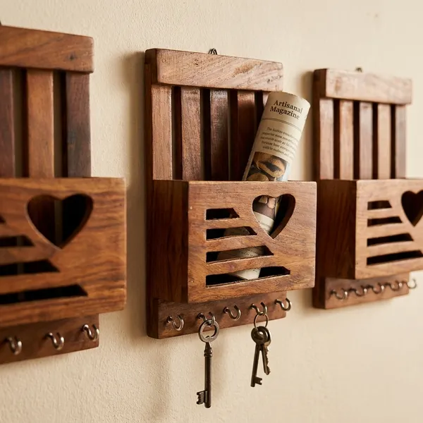 Pack_Of_3_Wooden_Wall-Mounted_Letter_And_Key_Holder_With_Heart_Design