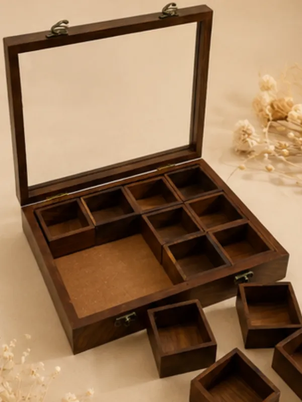 Wooden_Table_Masala_Box_With_12_Compartments_And_Glass_Lid