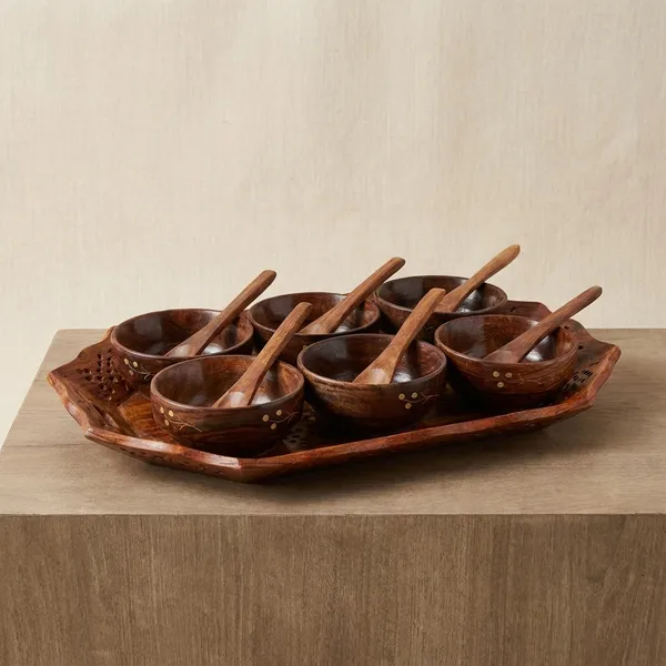 Handcrafted_Wooden_Serving_Tray_Set_With_6_Bowls_And_Spoons