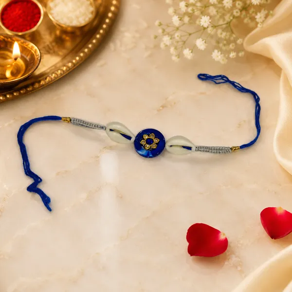 Blue_Shell_&_Pearl_Designer_Rakhi_for_Brother