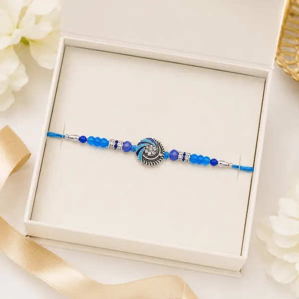 Blue_&_Silver_Swirl_Designer_Rakhi_for_Brother
