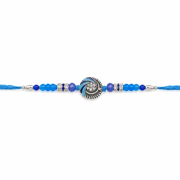 Blue_&_Silver_Swirl_Designer_Rakhi_for_Brother