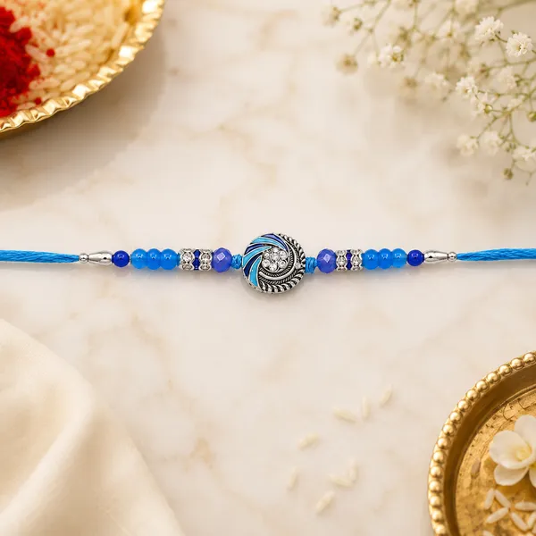 Blue_&_Silver_Swirl_Designer_Rakhi_for_Brother
