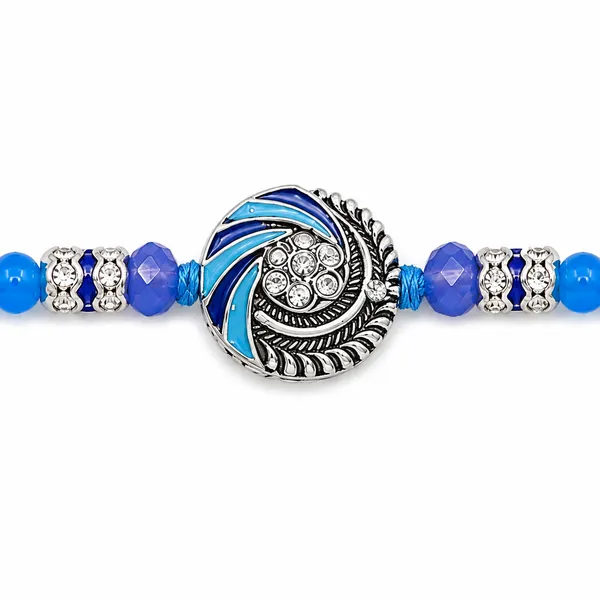 Blue_&_Silver_Swirl_Designer_Rakhi_for_Brother