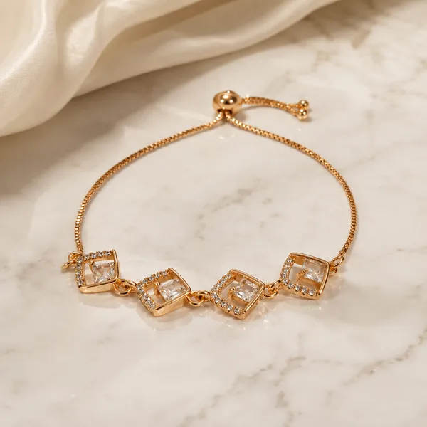 Gold_&_White_Demi_Fine_Bracelet_For_Women
