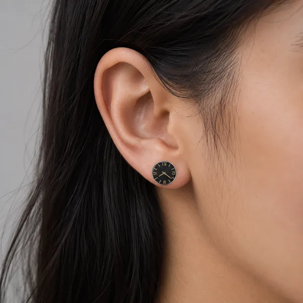 Black_&_Silver_Demi_Fine_Stud_Earrings_For_Unisex