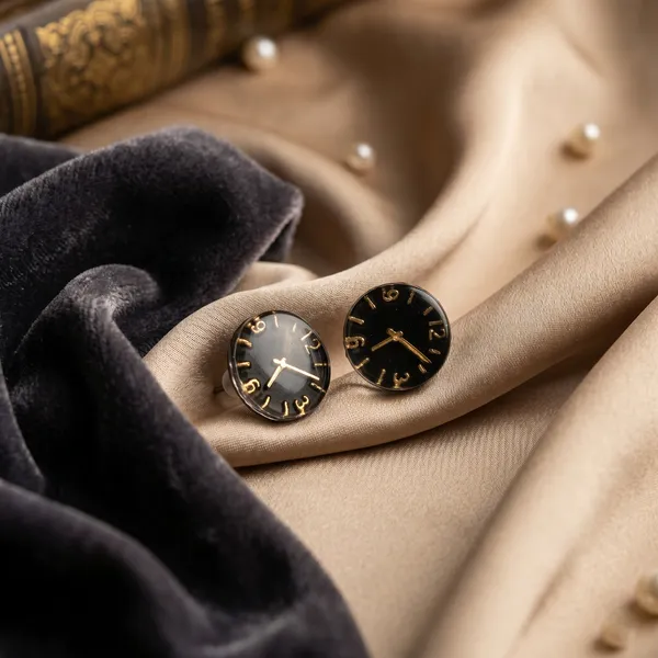 Black_&_Silver_Demi_Fine_Stud_Earrings_For_Unisex
