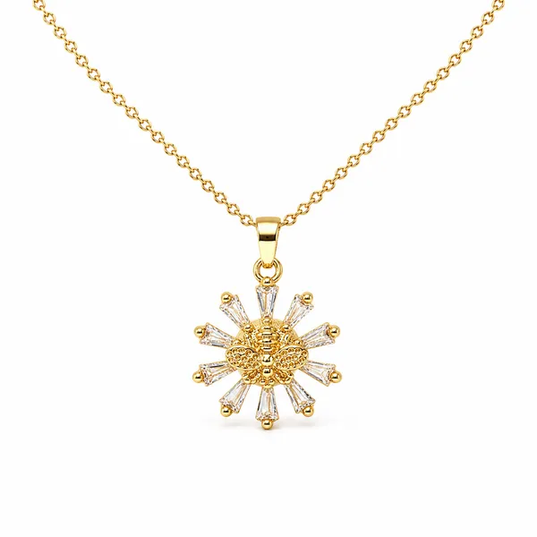Gold_&_White_Demi_Fine_Pendant_Necklace_For_Women
