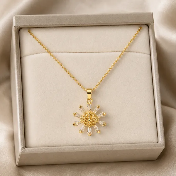 Gold_&_White_Demi_Fine_Pendant_Necklace_For_Women