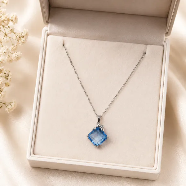Blue_&_Silver_Demi_Fine_Pendant_Necklace_For_Women
