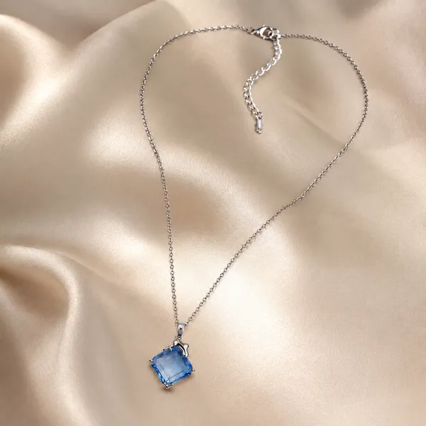 Blue_&_Silver_Demi_Fine_Pendant_Necklace_For_Women