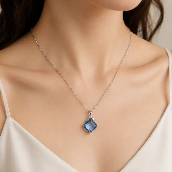 Blue_&_Silver_Demi_Fine_Pendant_Necklace_For_Women