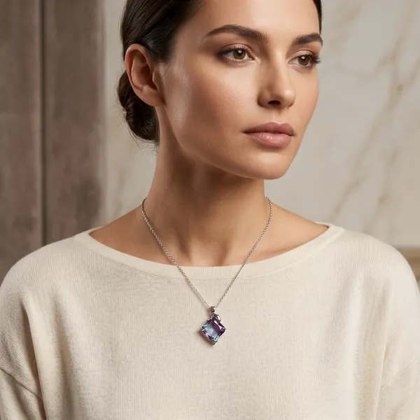 Blue_&_Silver_Demi_Fine_Pendant_Necklace_For_Women