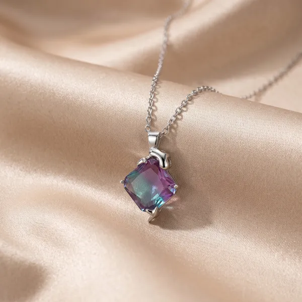 Blue_&_Silver_Demi_Fine_Pendant_Necklace_For_Women
