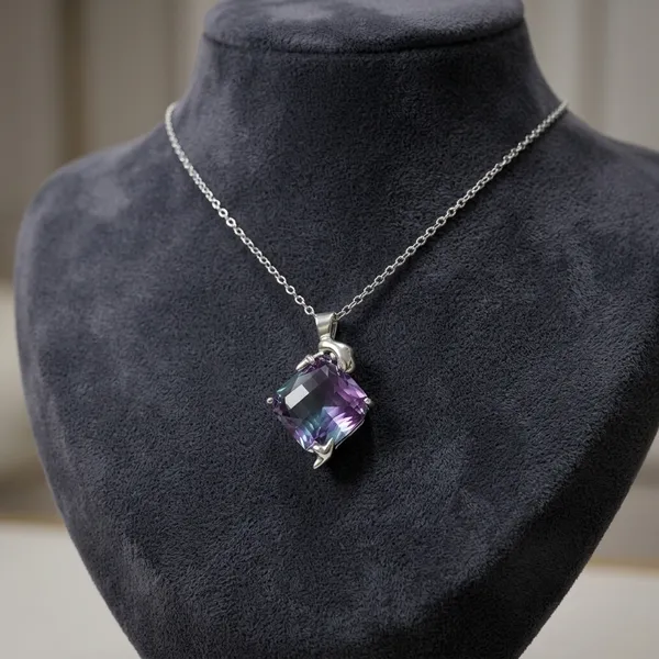 Blue_&_Silver_Demi_Fine_Pendant_Necklace_For_Women
