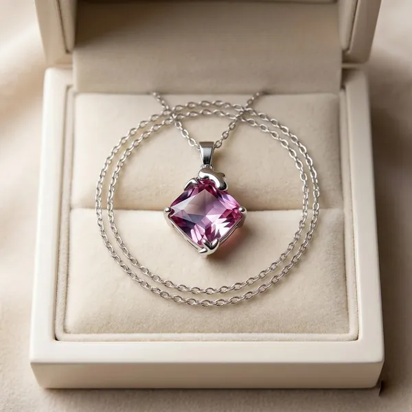 Rose_Pink_&_Silver_Demi_Fine_Pendant_Necklace_For_Women