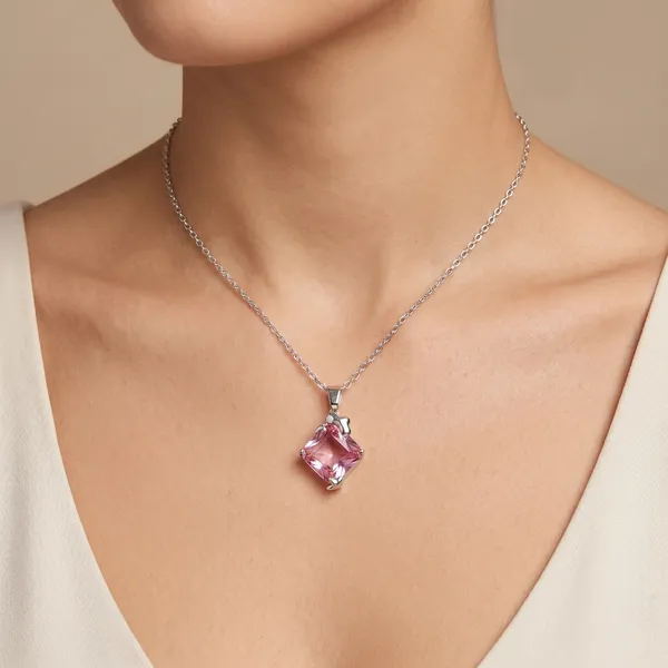 Rose_Pink_&_Silver_Demi_Fine_Pendant_Necklace_For_Women