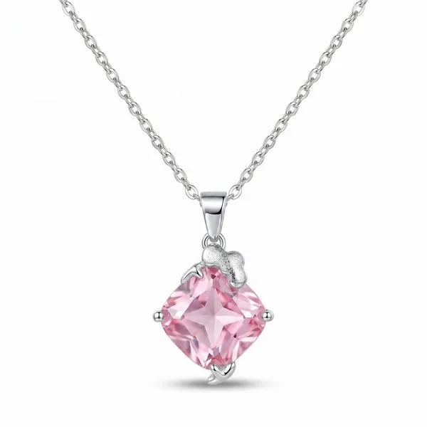 Rose_Pink_&_Silver_Demi_Fine_Pendant_Necklace_For_Women