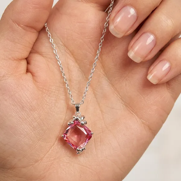 Rose_Pink_&_Silver_Demi_Fine_Pendant_Necklace_For_Women