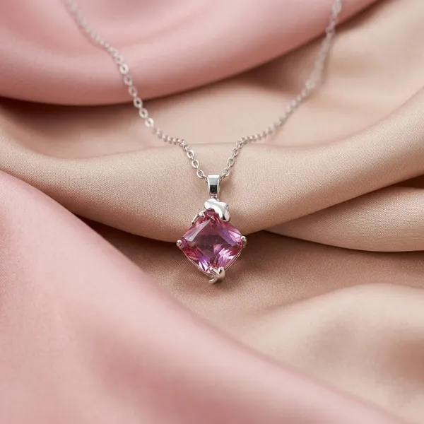 Rose_Pink_&_Silver_Demi_Fine_Pendant_Necklace_For_Women