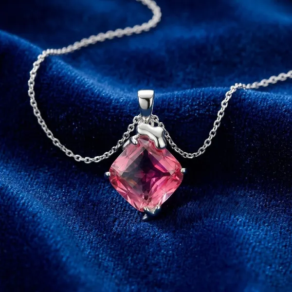 Rose_Pink_&_Silver_Demi_Fine_Pendant_Necklace_For_Women