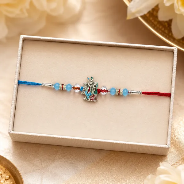 Radha_Krishna_Divine_Blue_&_Red_Rakhi_for_Brother