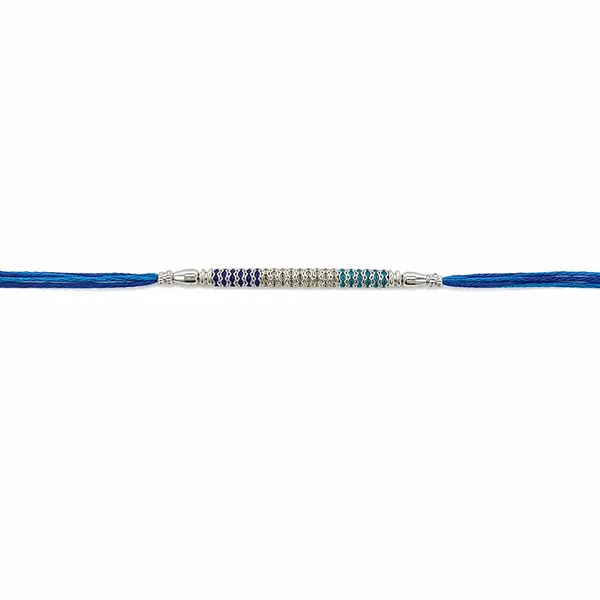 Royal_Blue_&_Silver_Beaded_Designer_Rakhi_for_Brother