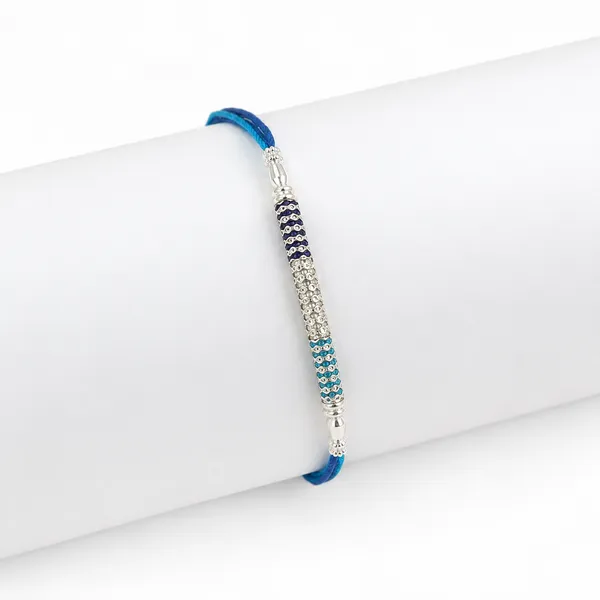 Royal_Blue_&_Silver_Beaded_Designer_Rakhi_for_Brother