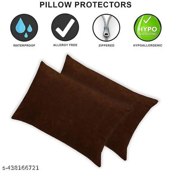 Mattress_Protector_Waterproof_Terry_Cotton_210Tc_Pillow_Protector_Standard_18_X_28_Brown_2_Piece