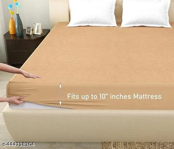 Bedsheet_Waterproor_Mattress_Topper_Bed_Cover_100_Terry_Cotton_Bed_Protector_Waterproof_For_Baby_Elastic_Fitted_Waterproof_Mattress_Protector_Double_Bed_Breathable_Bed_Cover_Mattress_Cover_Double_Bed_Cover_Gray_200_Gsm