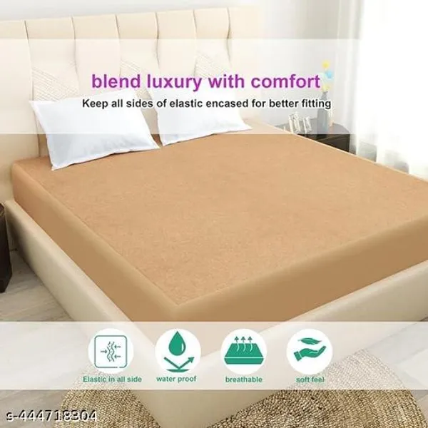 Bedsheet_Waterproor_Mattress_Topper_Bed_Cover_100_Terry_Cotton_Bed_Protector_Waterproof_For_Baby_Elastic_Fitted_Waterproof_Mattress_Protector_Double_Bed_Breathable_Bed_Cover_Mattress_Cover_Double_Bed_Cover_Gray_200_Gsm