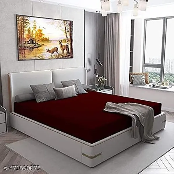 Waterproof_Premium_Cotton_Feel_Mattress_Protector_Double_Bed_Ultra_Soft_Breathable_Hypoallergenic_Fitted_Bed_Protector_Terry_Cover_6_Fits_Upto_10Maroon