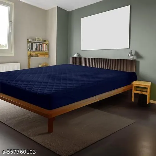 Quilted_150Gsm_Waterproof_Fitted_Bed_Ultra_Soft_Hypoallergenic_Mattress_Protector_With_Elastic_Fitted