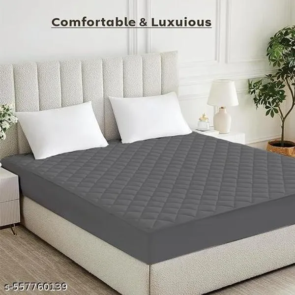 Quilted_150Gsm_Waterproof_Fitted_Bed_Ultra_Soft_Hypoallergenic_Mattress_Protector_With_Elastic_Fitted