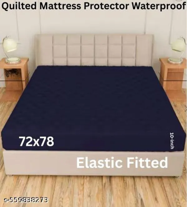 100_Cotton_Quilted_Mattress_Protector_Water_Resistant_Breathable_Soft_And_Cool_Quilted_Bed_Cover_100_Cotton_Pad_With_Elastic_Straps