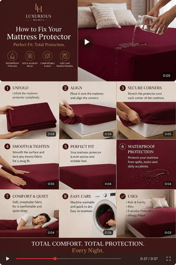 Cloth_Fusion_Waterproof_Mattress_Protector_Cotton_Feel_Terry_Soft_Breathable_Hypoallergic_Bed_Mattress_Cover_Or_6
