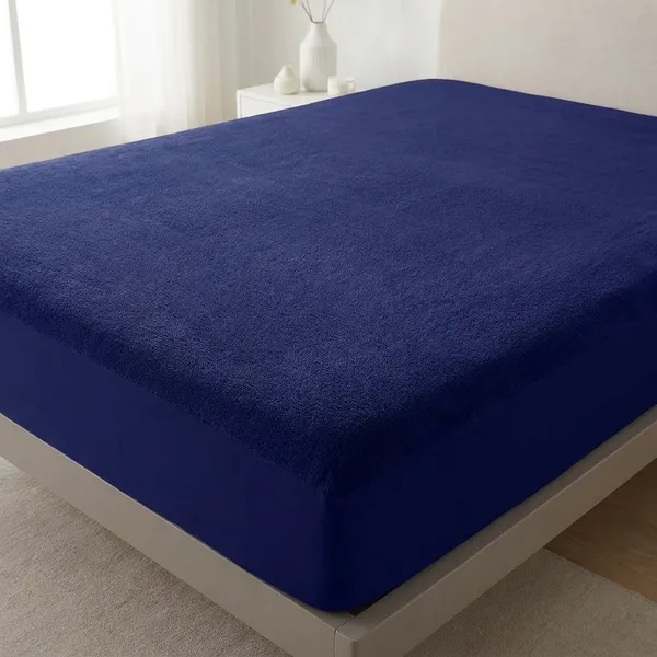 Mattress_Protector_Bedsheet_Waterproor_Mattress_Topper_Bed_Cover_100_Terry_Cotton_Bed_Protector_Waterproof_For_Baby_Elastic_Fitted_Waterproof_Mattress_Protector_Double_Bed_Breathable_Bed_Cover_Mattress_Cover_Blue_200_Gsm